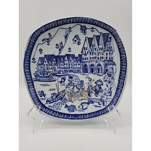 Vintage STAVANGERFLINT Kari Norway Wall Plate Fishing Village Series 8"